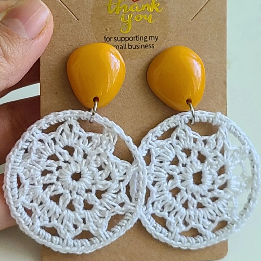 Crochet Earrings Acrylics Stud Hoops
